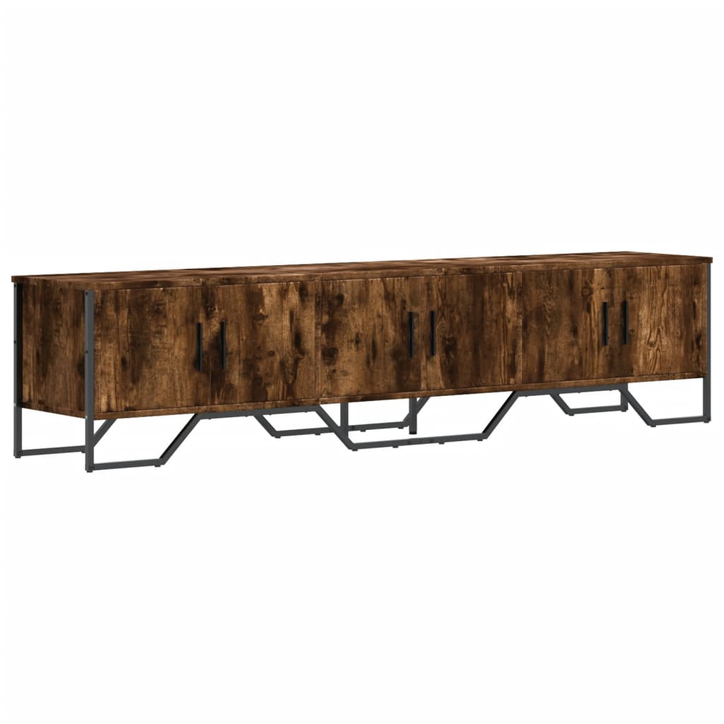 Meuble TV chêne fumé 180x34x41 cm matériau bois