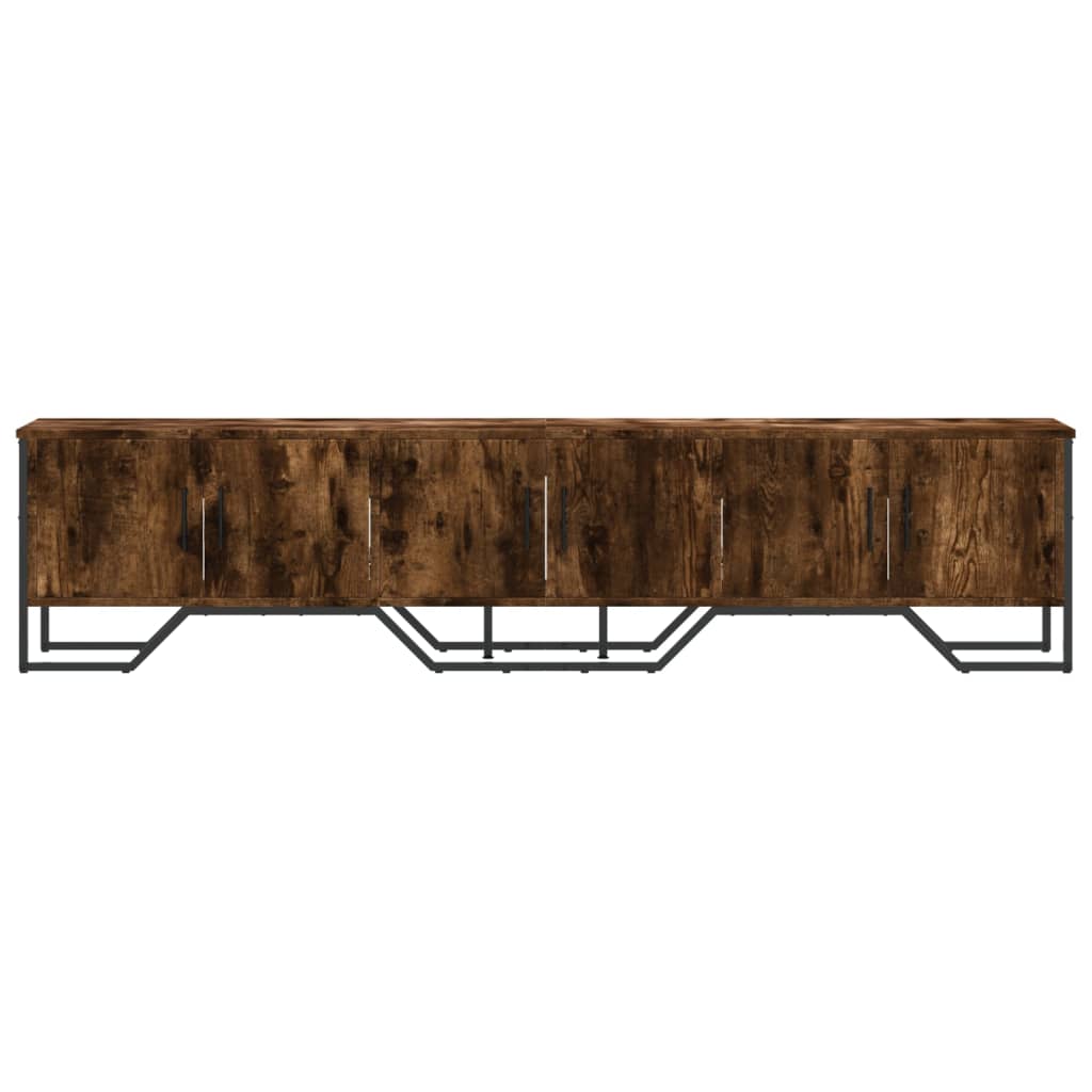 Meuble TV chêne fumé 180x34x41 cm matériau bois