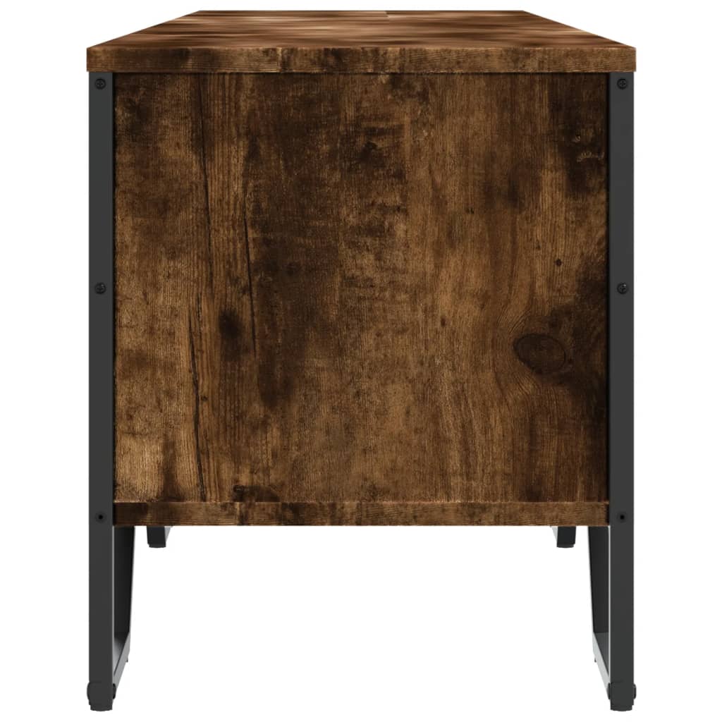Meuble TV chêne fumé 180x34x41 cm matériau bois
