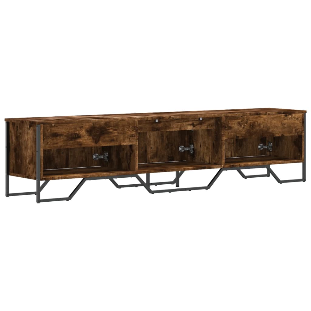 Meuble TV chêne fumé 180x34x41 cm matériau bois