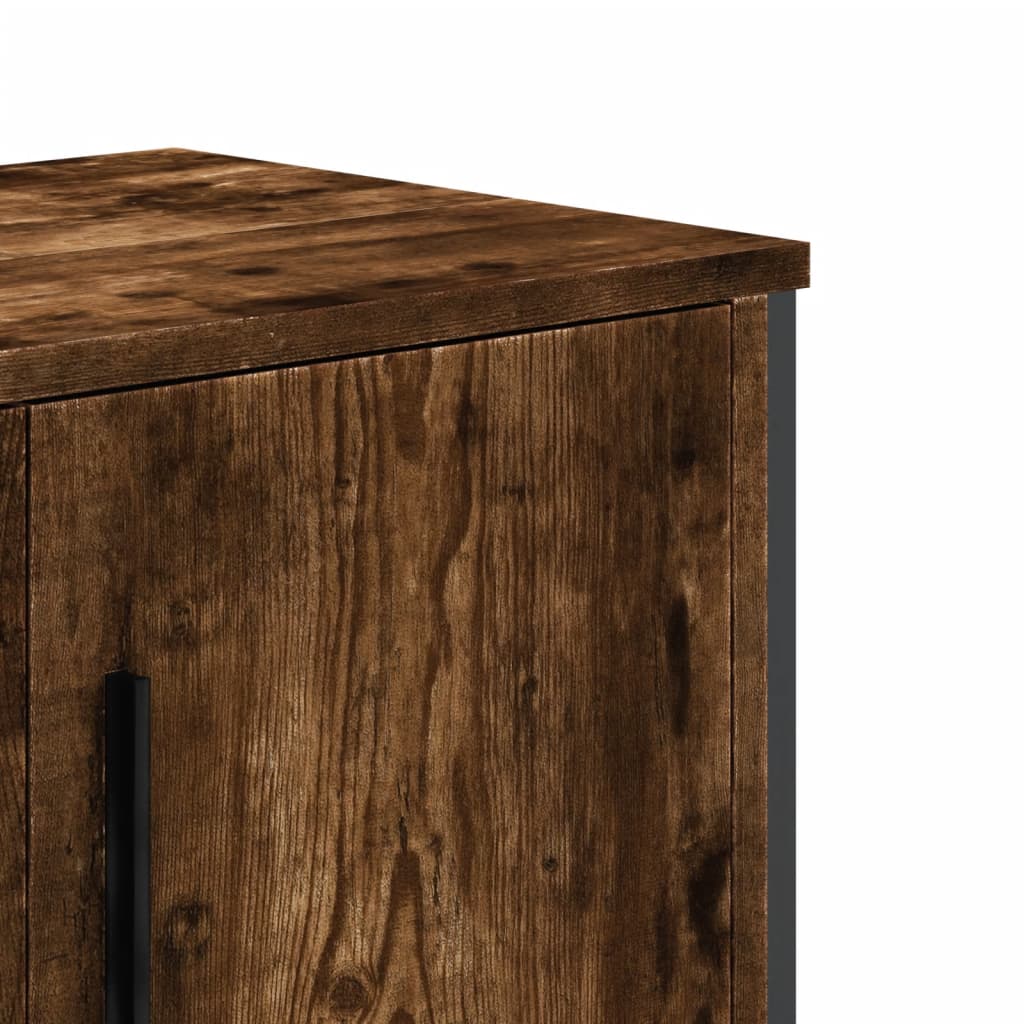 Meuble TV chêne fumé 180x34x41 cm matériau bois