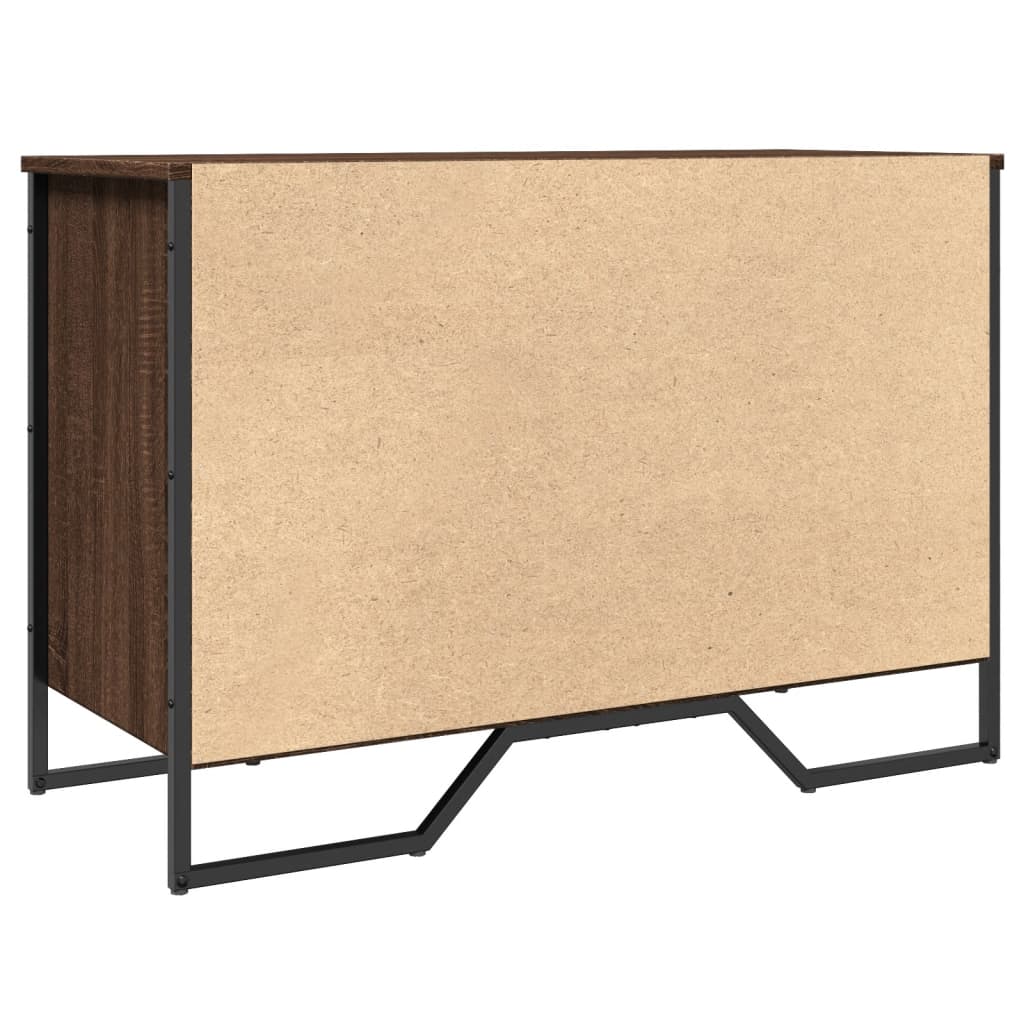Étagère à chaussures aspect chêne marron 90x38x61,5 cm en bois