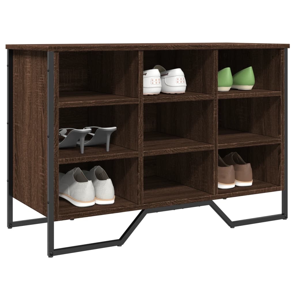 Étagère à chaussures aspect chêne marron 90x38x61,5 cm en bois