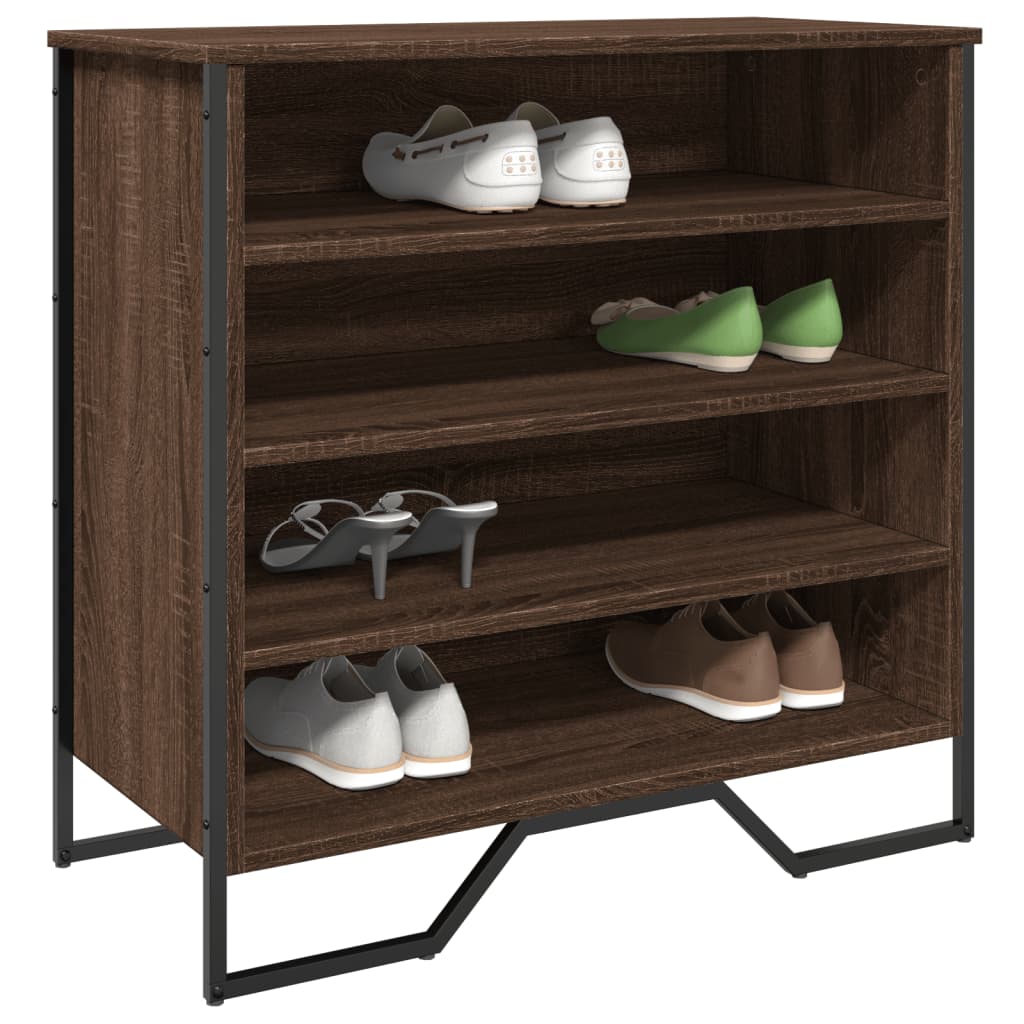 Étagère à chaussures aspect chêne marron 80x38x78 cm en bois