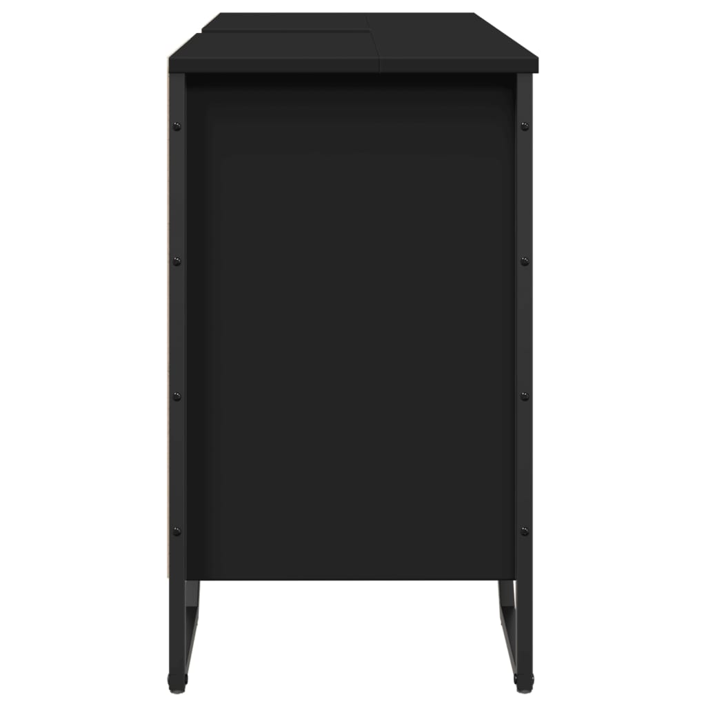 Washbasin Cabinet Black 91x35x60 cm Wood Material