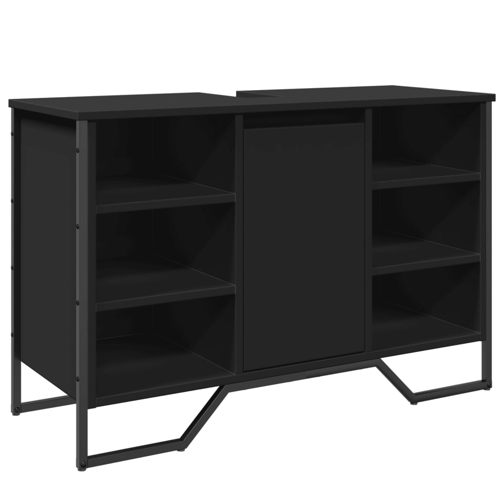 Washbasin Cabinet Black 91x35x60 cm Wood Material
