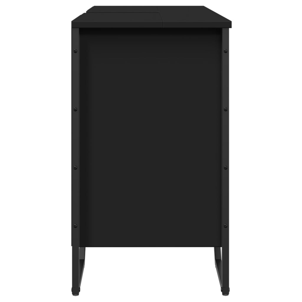 Washbasin Cabinet Black 91x35x60 cm Wood Material