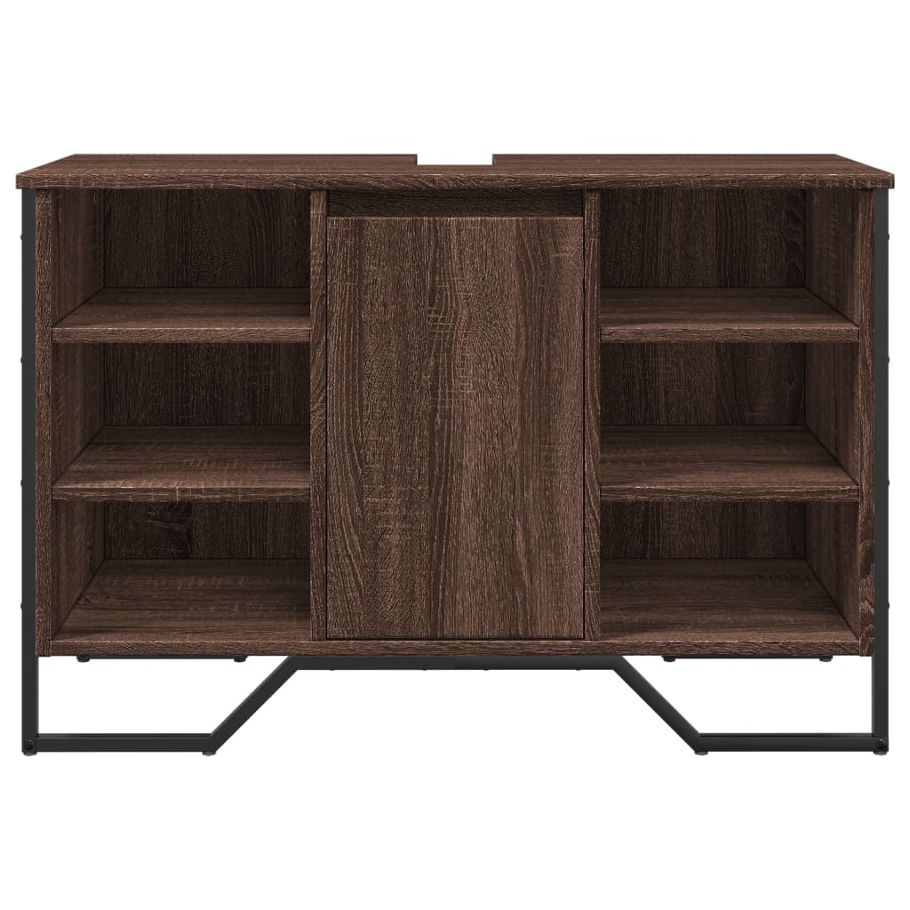 Washbasin Cabinet Brown Oak Look 91x35x60 cm