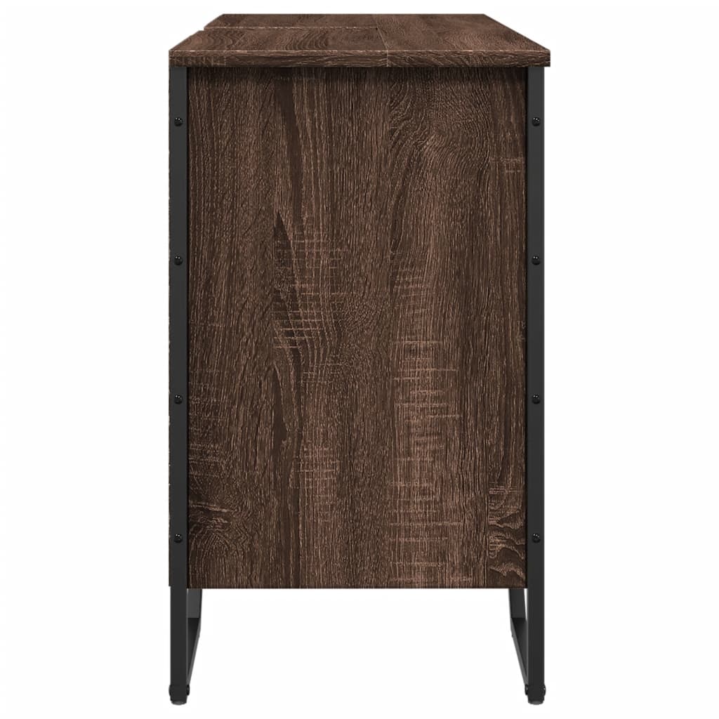 Washbasin Cabinet Brown Oak Look 91x35x60 cm