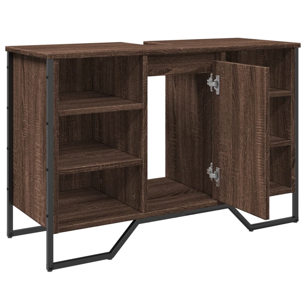 Washbasin Cabinet Brown Oak Look 91x35x60 cm