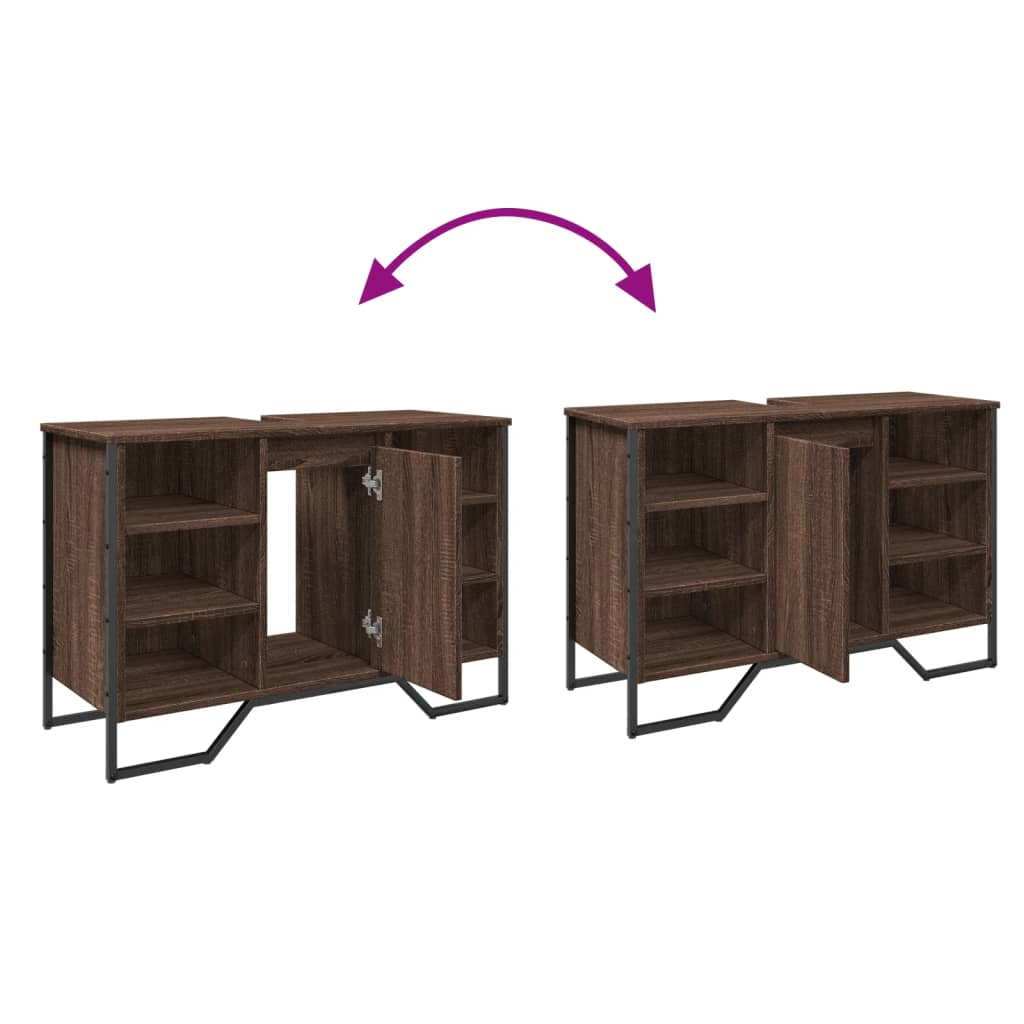 Washbasin Cabinet Brown Oak Look 91x35x60 cm