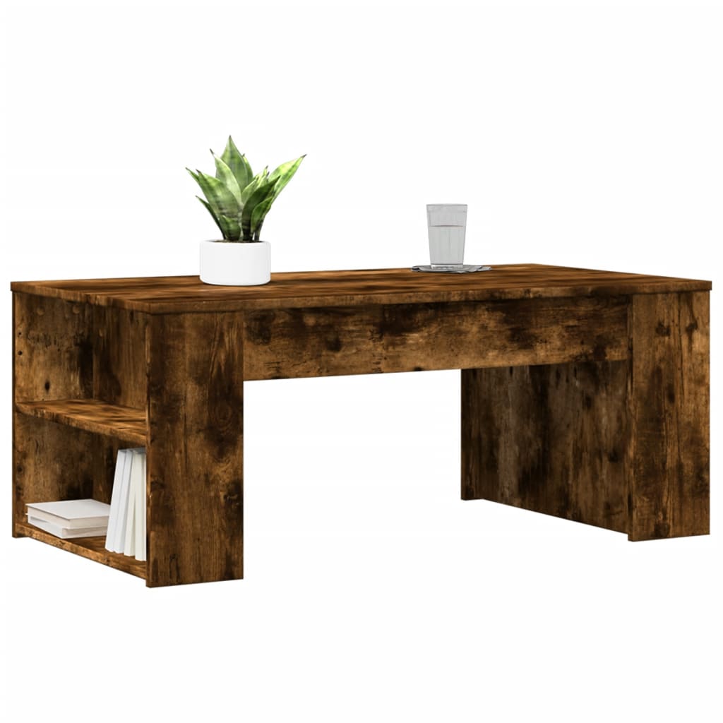 Coffee table smoked oak 102x55x42 cm wood material