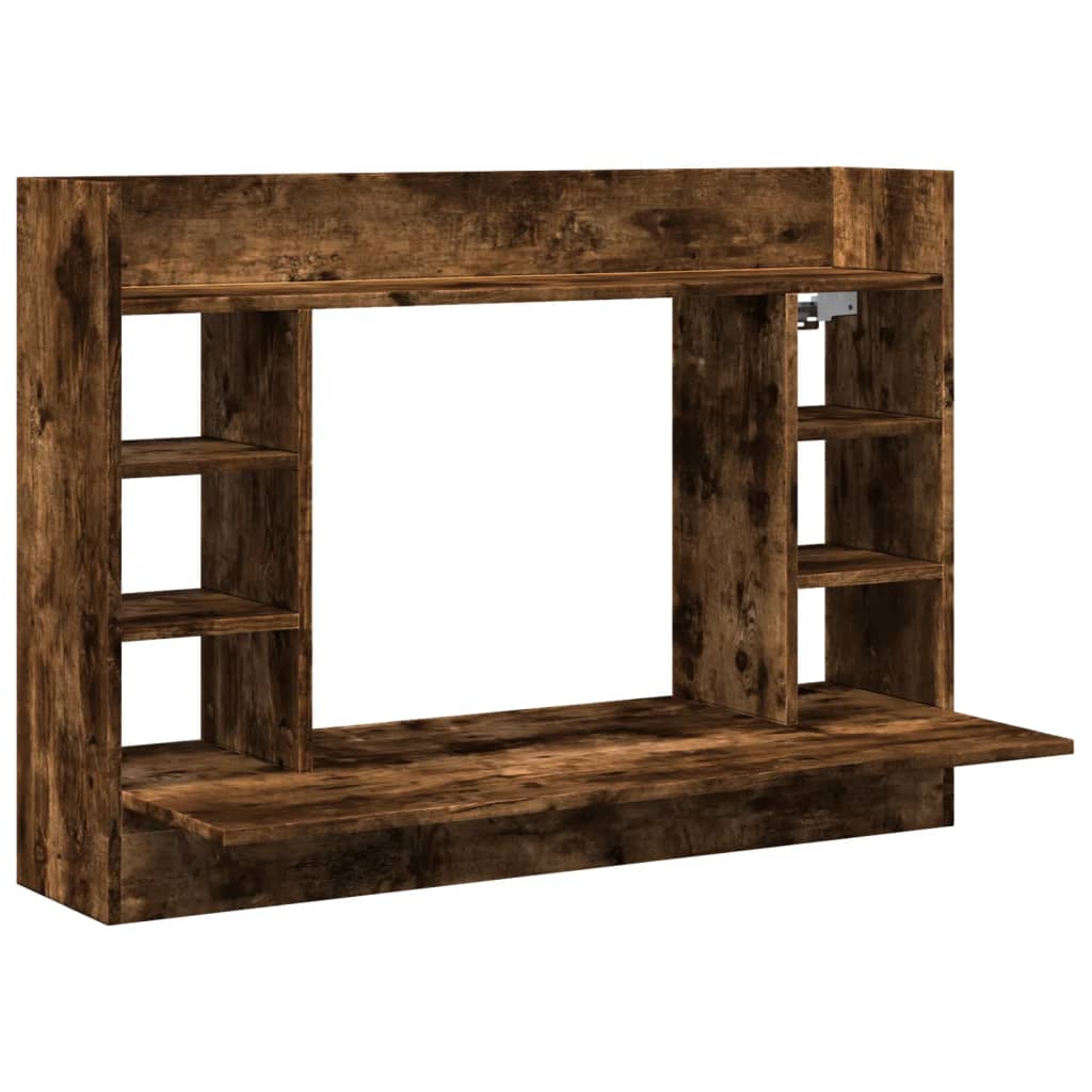 Bureau mural chêne fumé 105x48x75 cm matériau bois