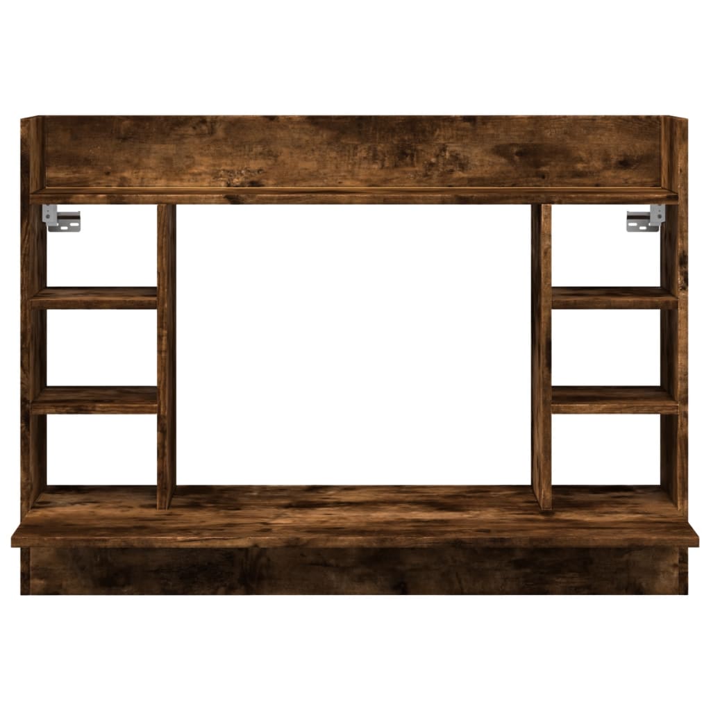 Bureau mural chêne fumé 105x48x75 cm matériau bois