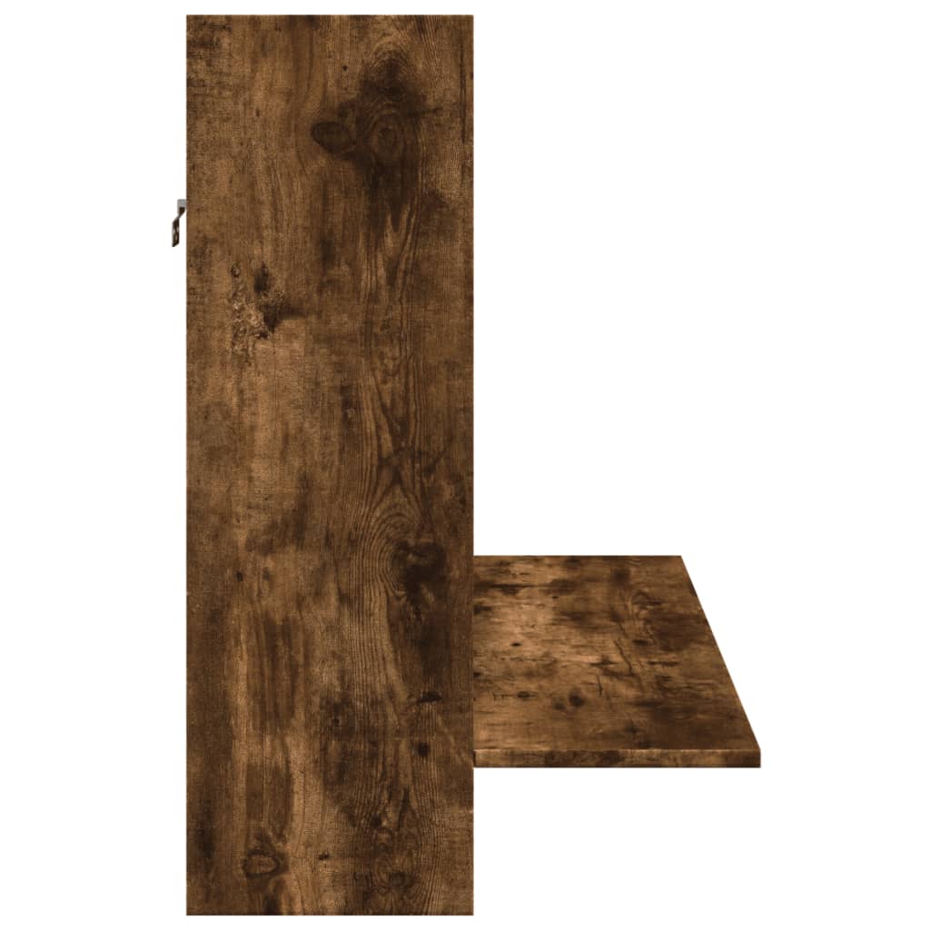 Bureau mural chêne fumé 105x48x75 cm matériau bois