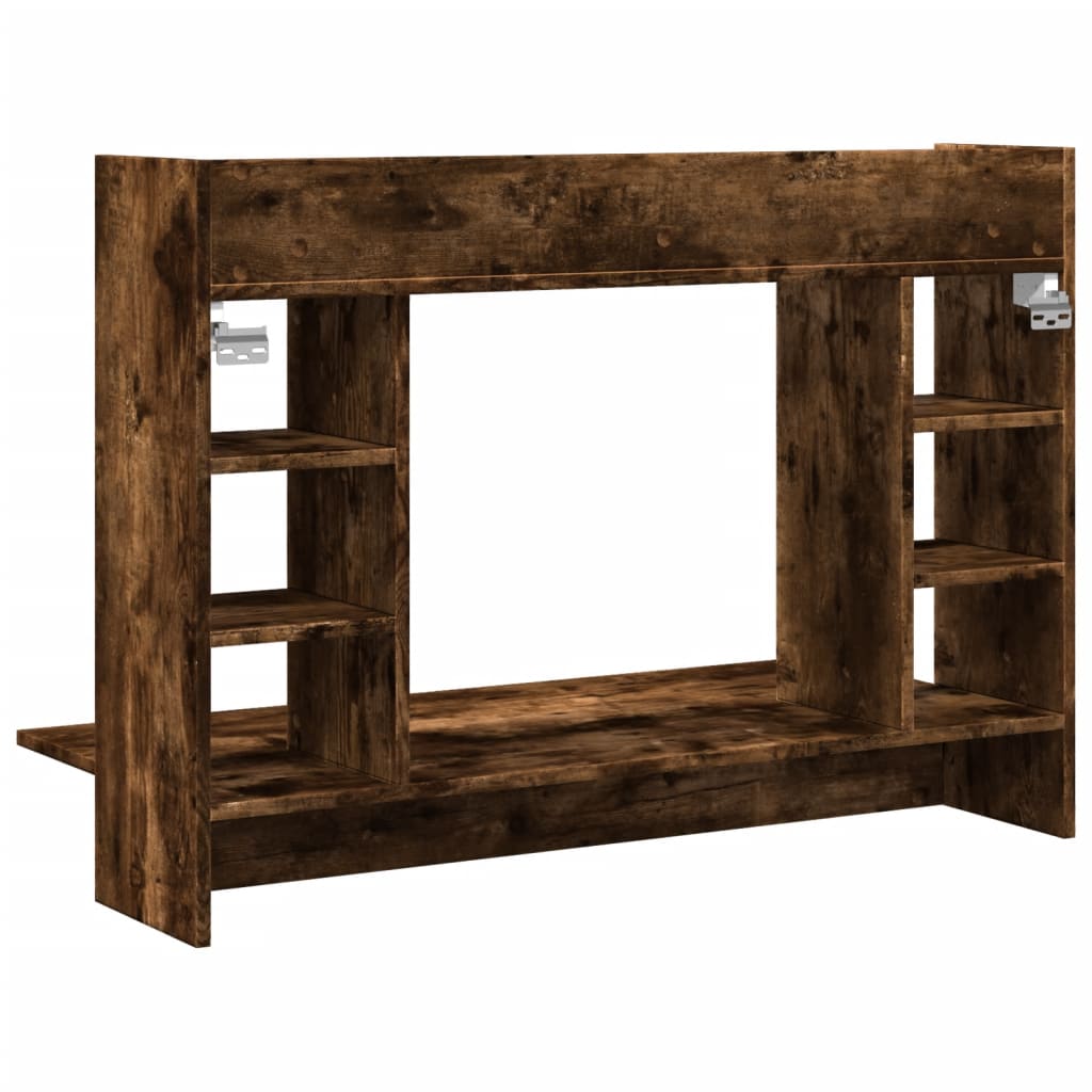 Bureau mural chêne fumé 105x48x75 cm matériau bois
