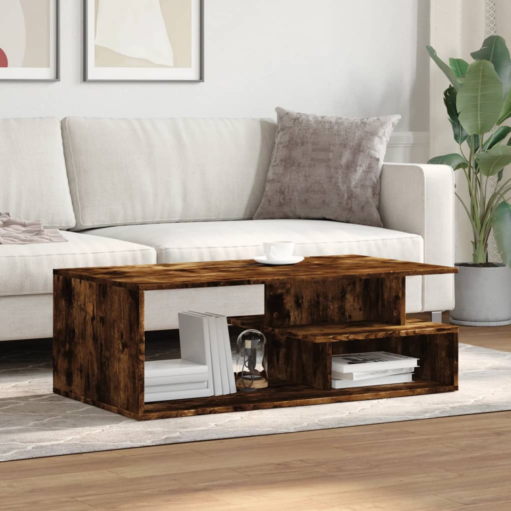Coffee table smoked oak 102x55x35 cm wood material