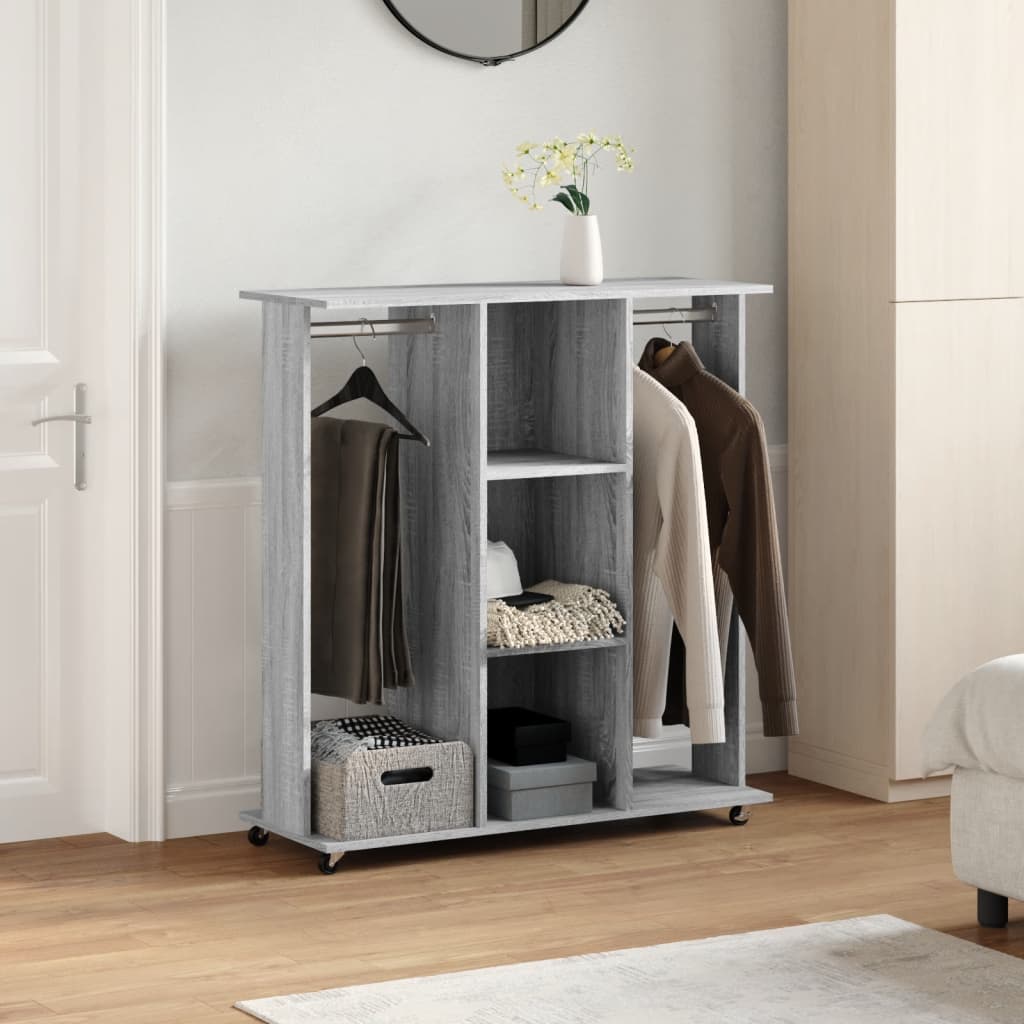 Clothes Rack with Wheels Gray Sonoma 102x38x110 cm