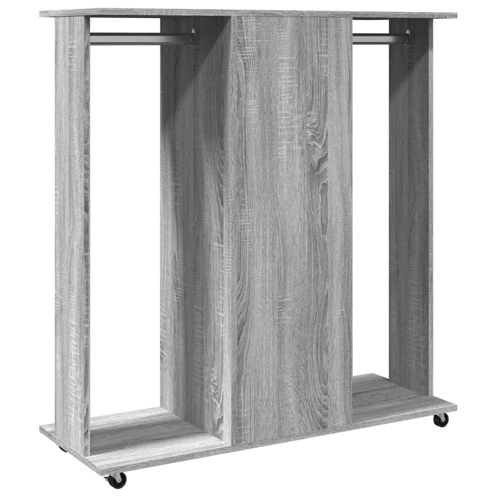 Clothes Rack with Wheels Gray Sonoma 102x38x110 cm