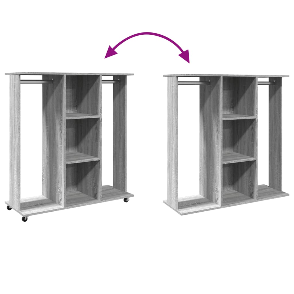 Clothes Rack with Wheels Gray Sonoma 102x38x110 cm