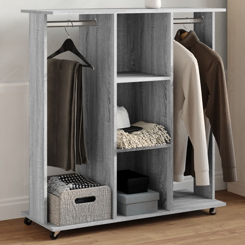 Clothes Rack with Wheels Gray Sonoma 102x38x110 cm