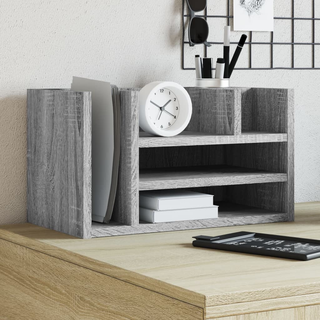 Organisateur de bureau gris Sonoma 44,5x24x25 cm en bois