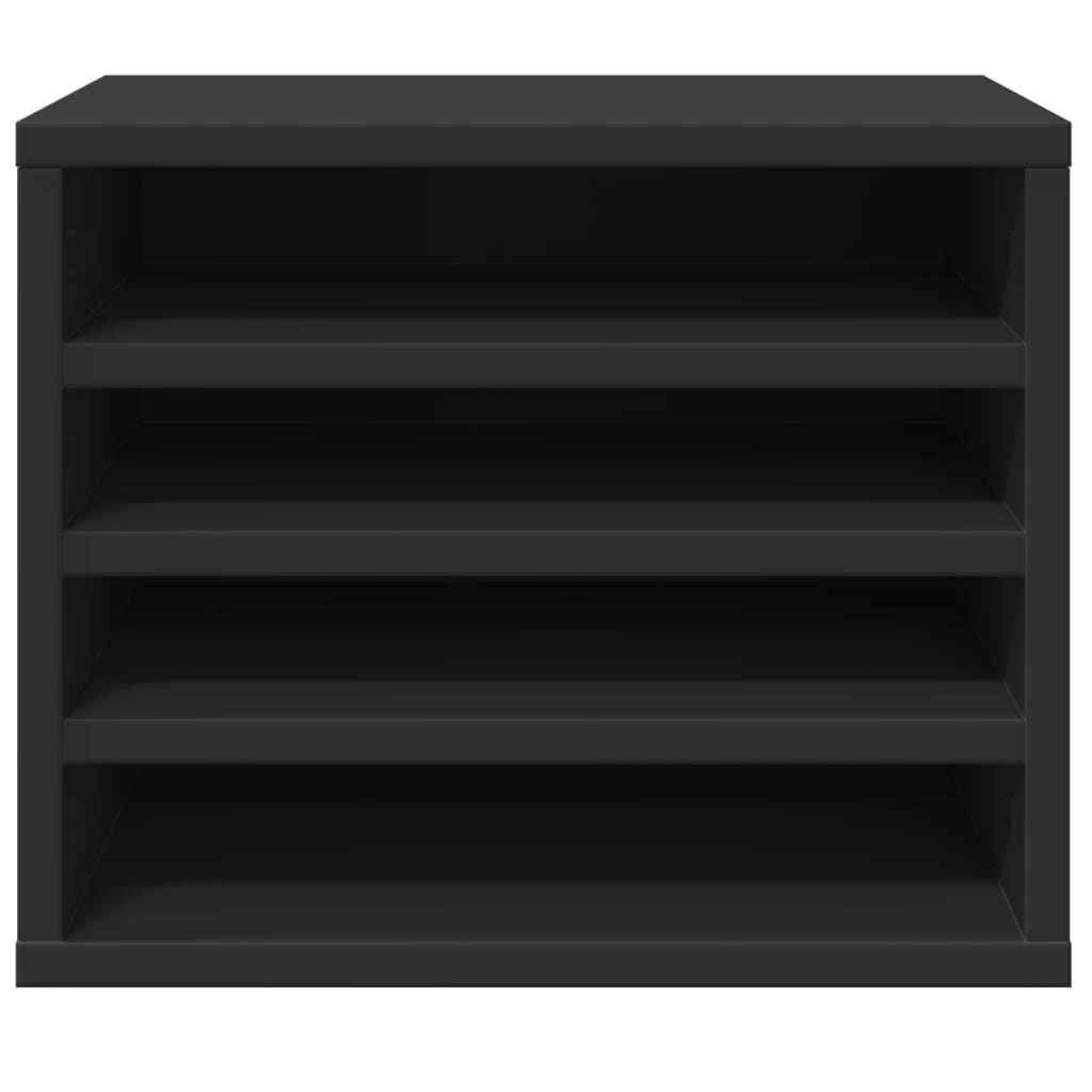 Organisateur de bureau noir 36x26x29,5 cm en bois