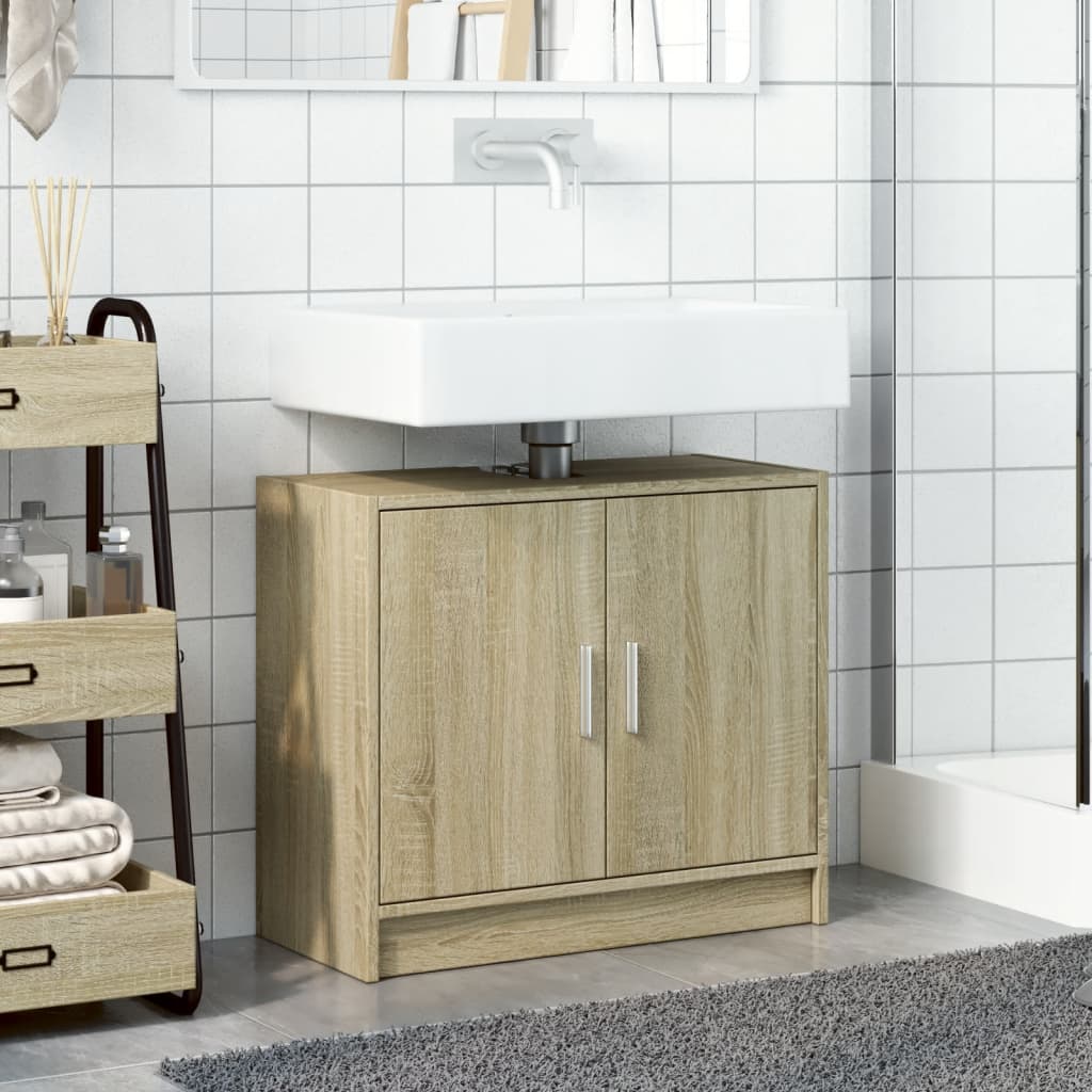 Washbasin base cabinet Sonoma oak 63x29x55 cm wood material