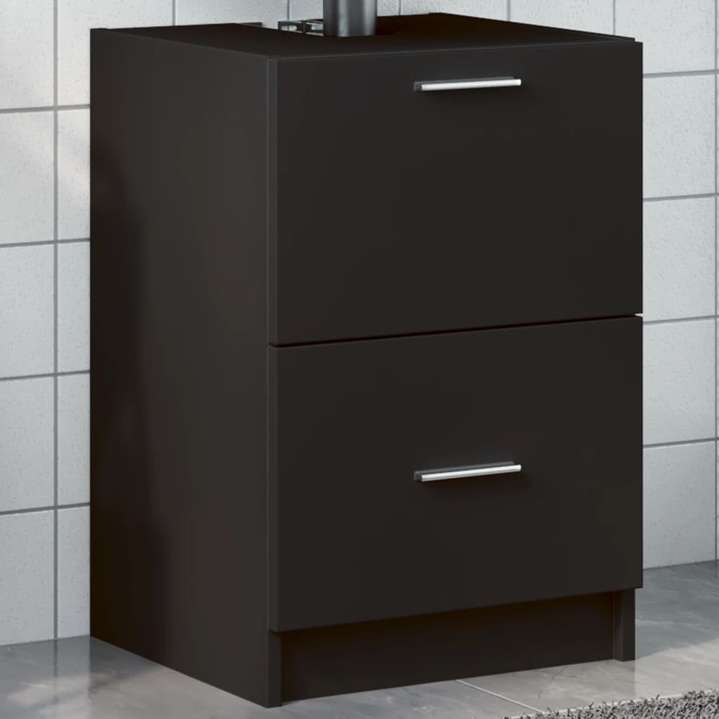 Washbasin Cabinet Black 40x37x59 cm Wood Material