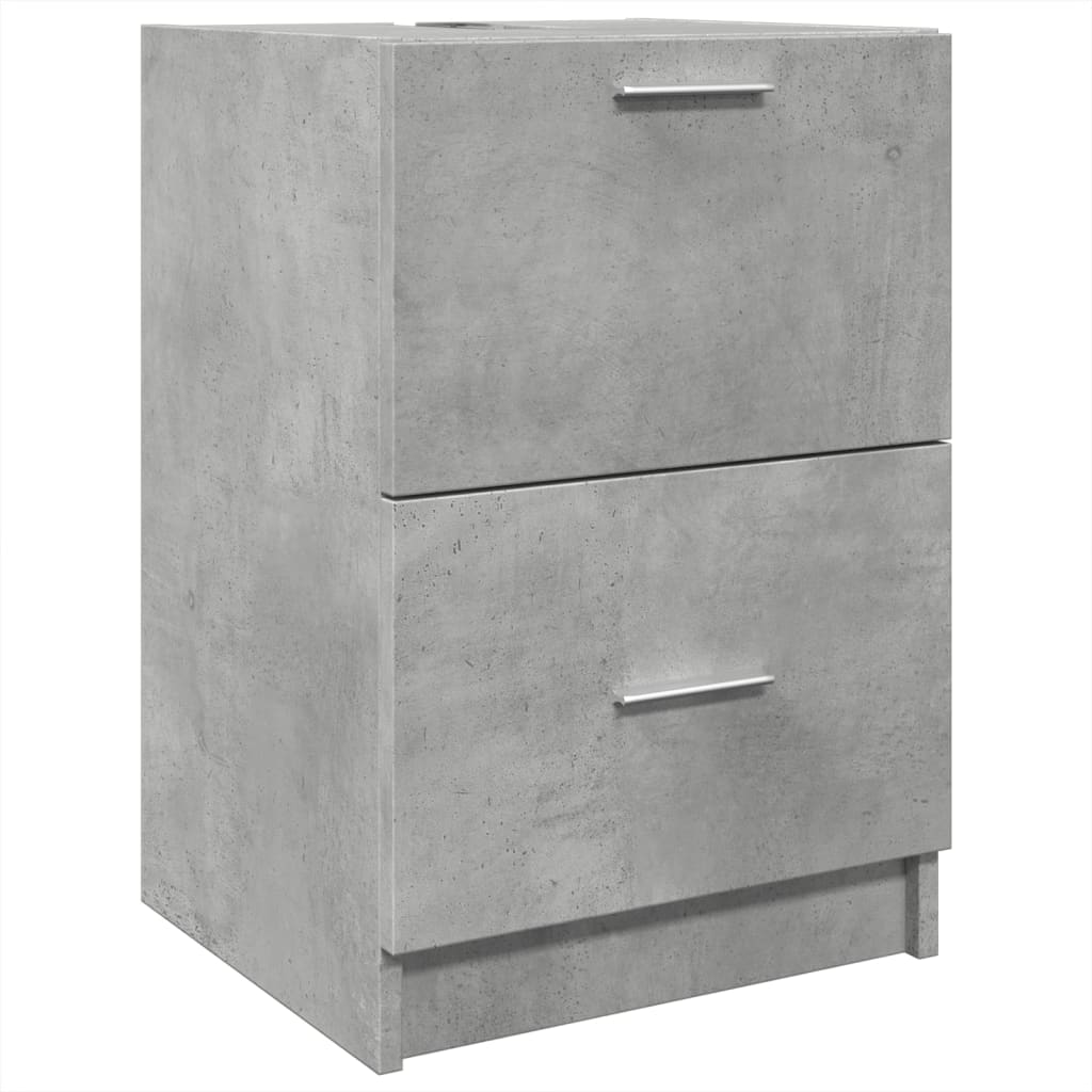 Meuble sous évier gris béton 40x37x59 cm en bois
