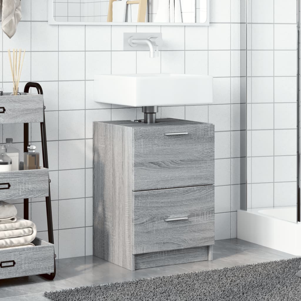 Washbasin Cabinet Grey Sonoma 40x37x59 cm Wood Material