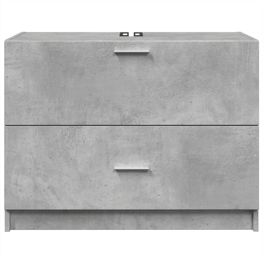Meuble sous évier gris béton 78x37x59 cm en bois