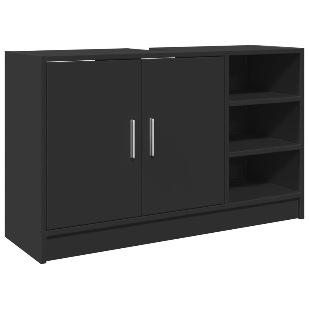 Washbasin Cabinet Black 90x29x55 cm Wood Material