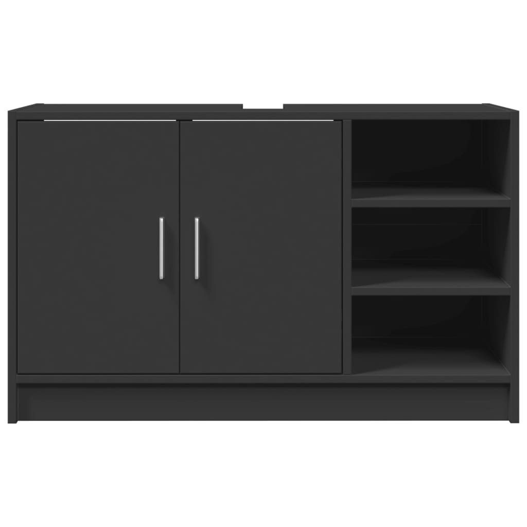 Washbasin Cabinet Black 90x29x55 cm Wood Material