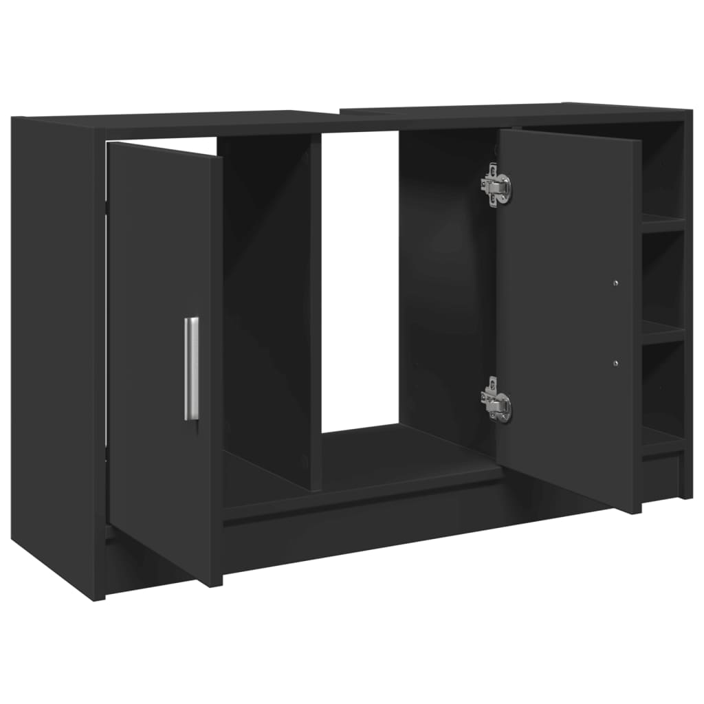 Washbasin Cabinet Black 90x29x55 cm Wood Material