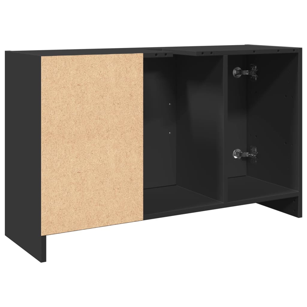 Washbasin Cabinet Black 90x29x55 cm Wood Material