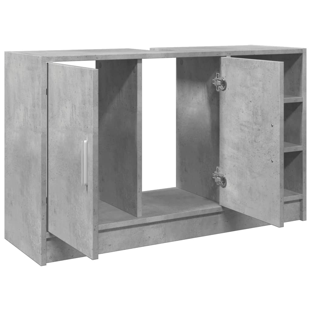 Washbasin base cabinet concrete grey 90x29x55 cm wood material