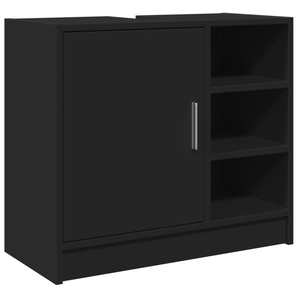 Washbasin Cabinet Black 63x29x55 cm Wood Material