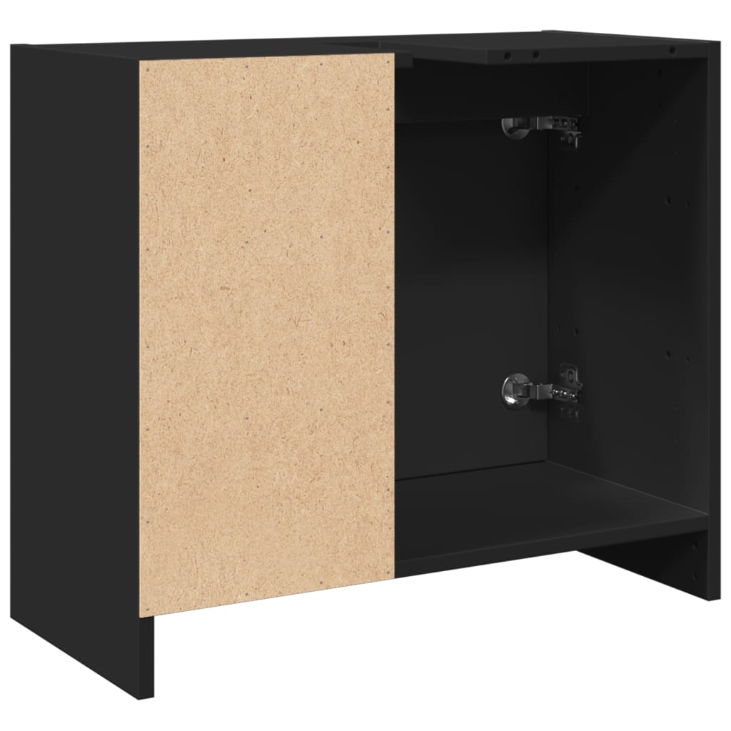 Washbasin Cabinet Black 63x29x55 cm Wood Material