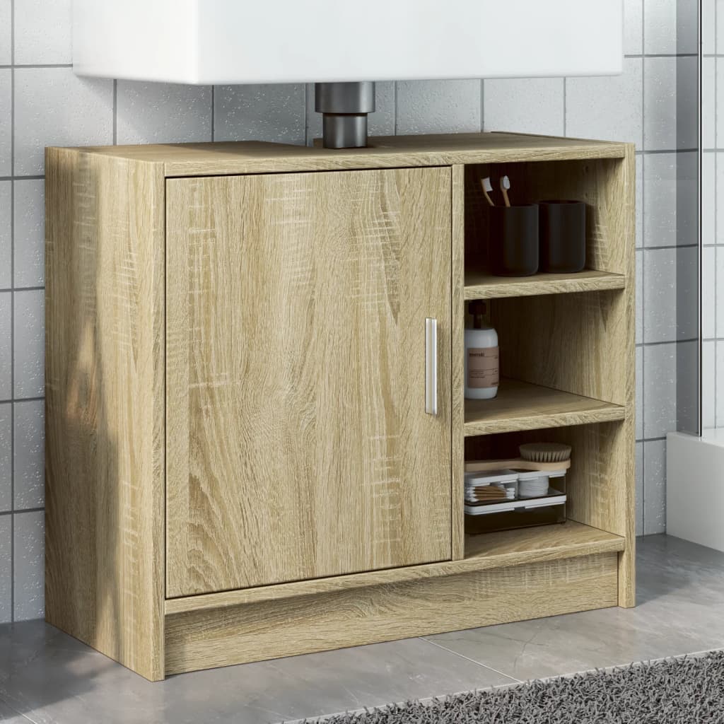 Washbasin base cabinet Sonoma oak 63x29x55 cm wood material