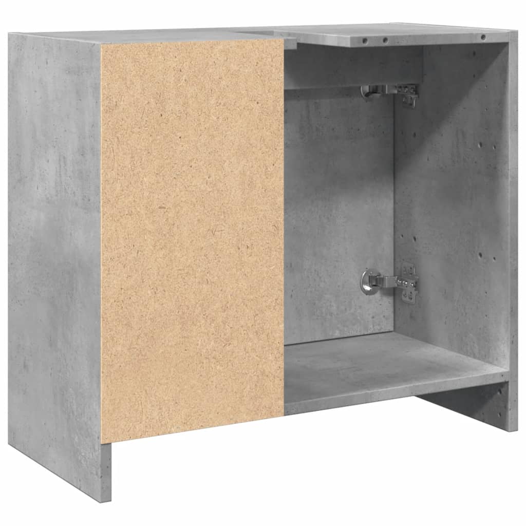 Meuble sous évier gris béton 63x29x55 cm en bois