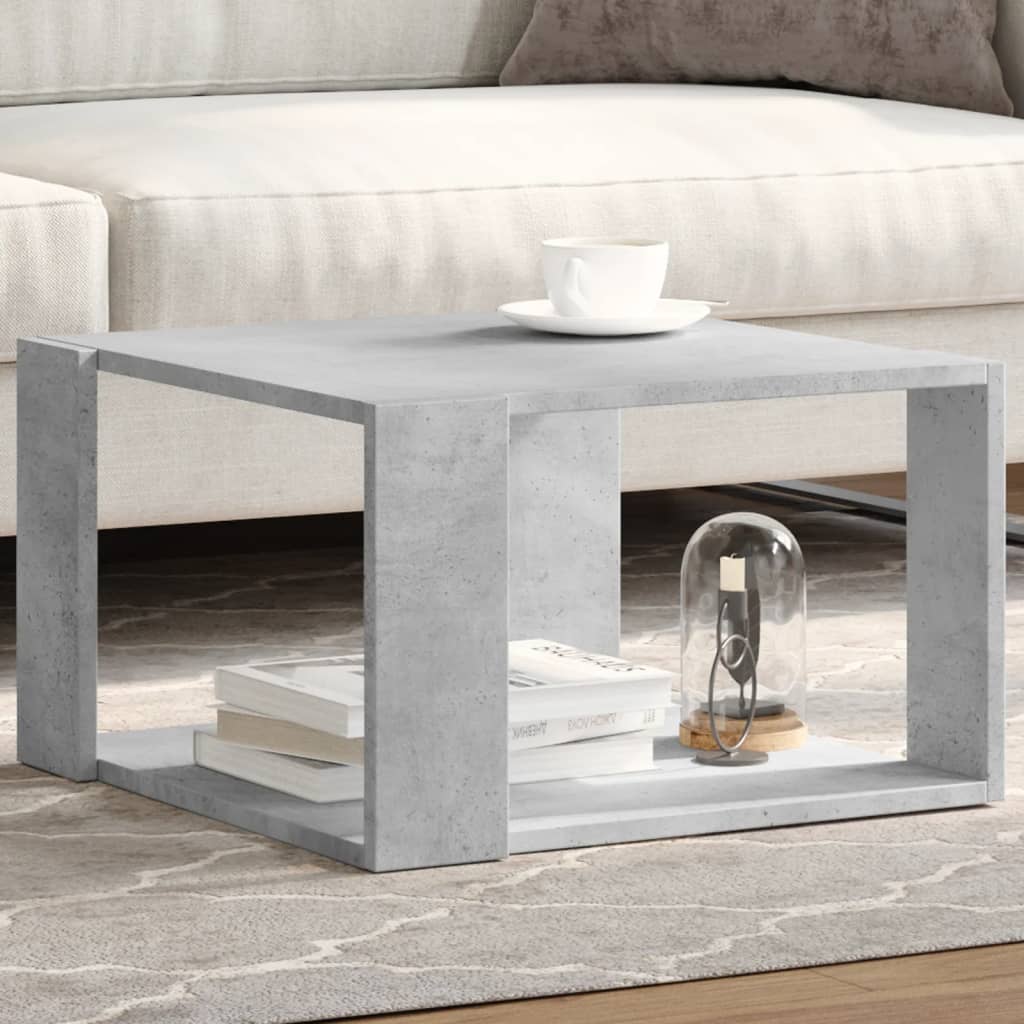 Table basse gris béton 51,5x51,5x30 cm en bois