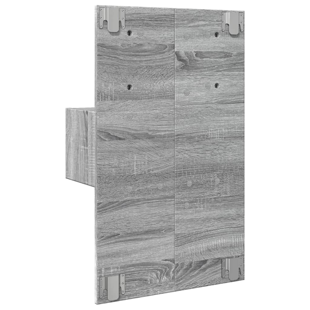 Wall-mounted bedside table with LED lights Gray Sonoma