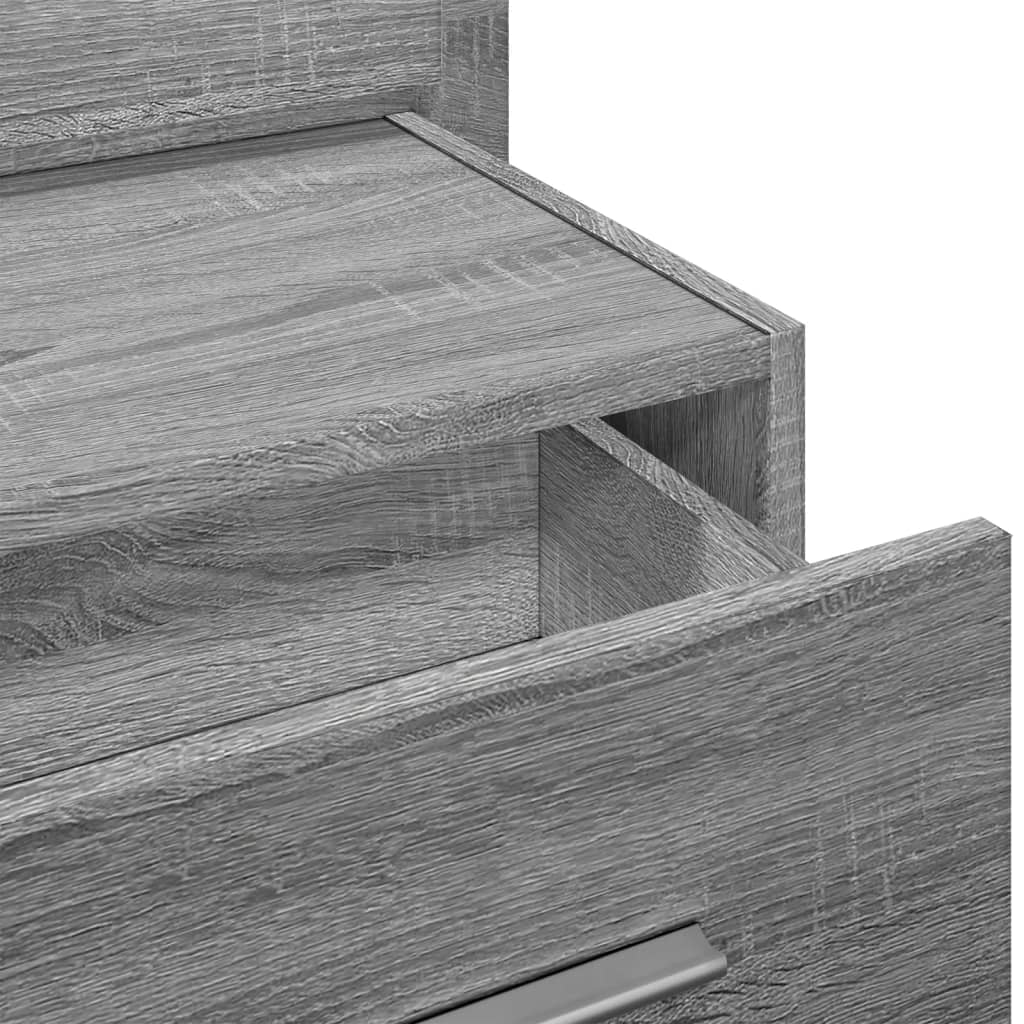 Wall-mounted bedside table with LED lights Gray Sonoma