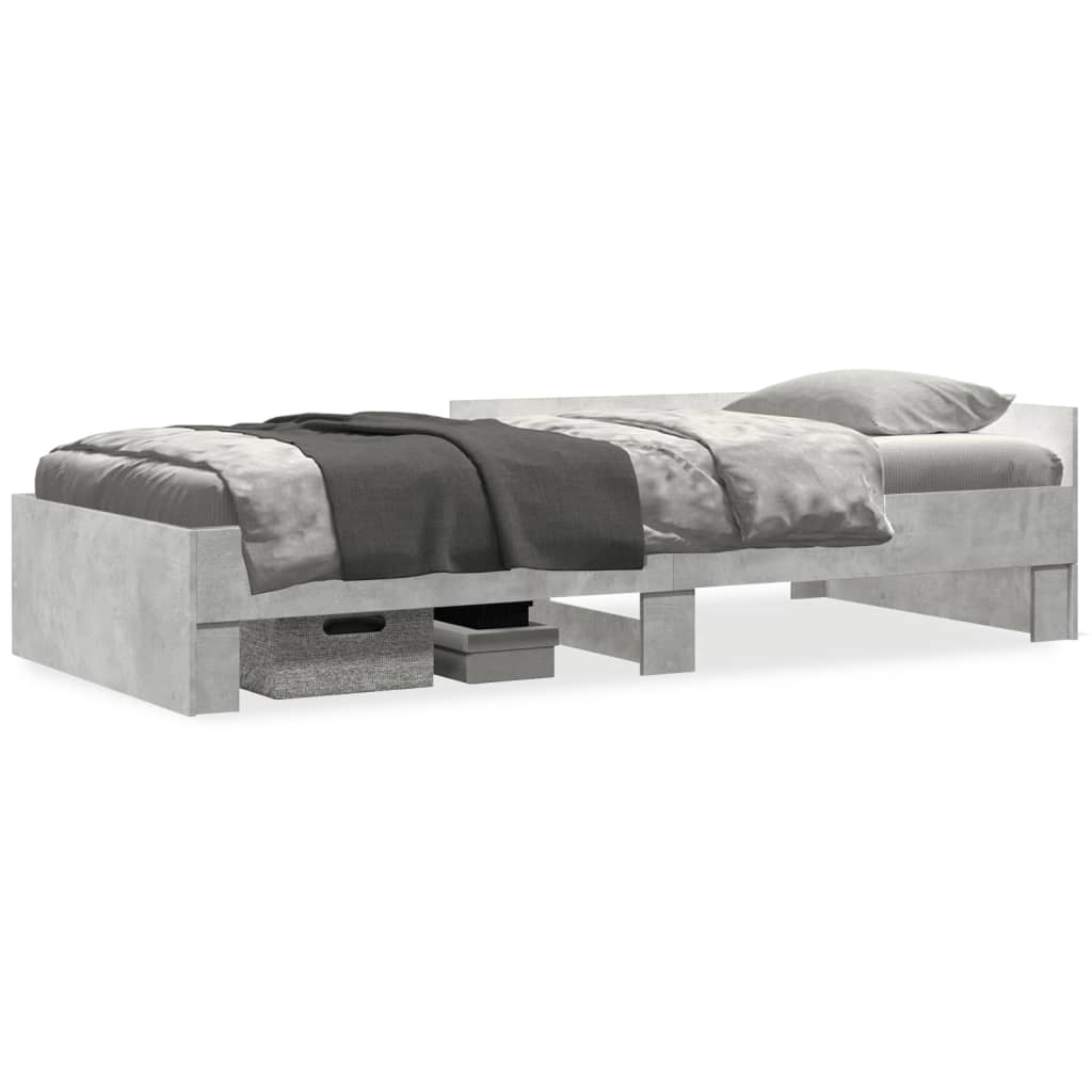 Bed frame concrete grey 90x190 cm wood material