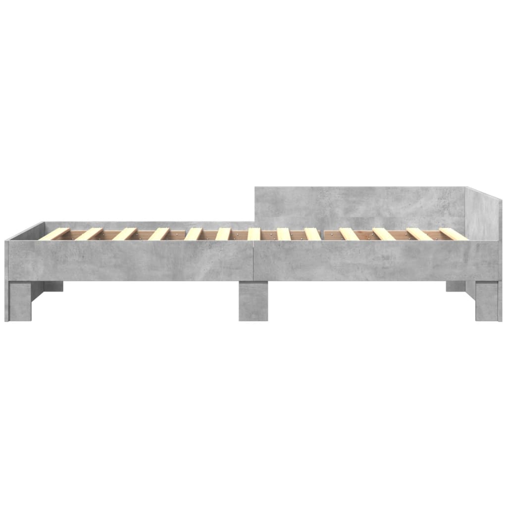 Bed frame concrete grey 90x190 cm wood material