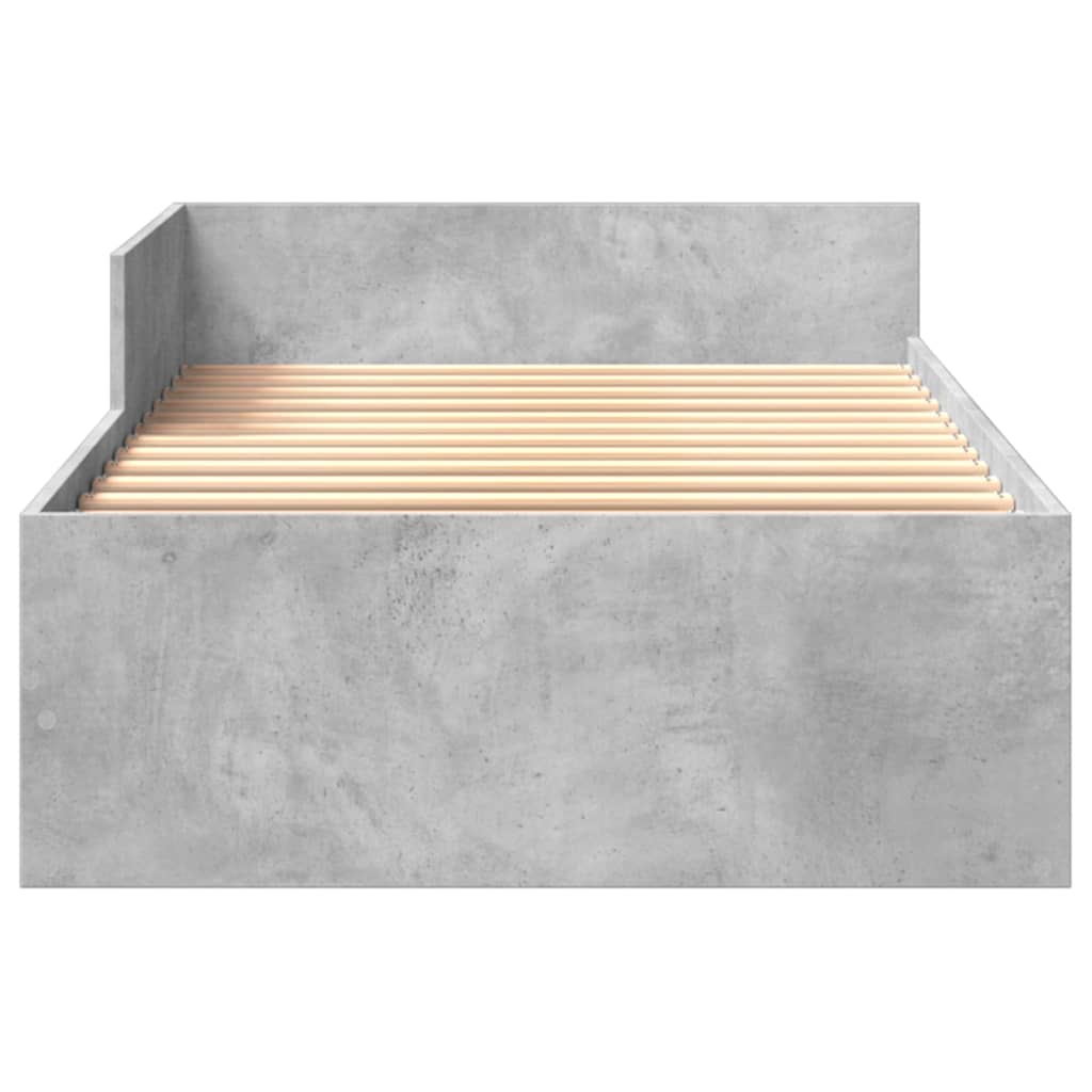 Bed frame concrete grey 90x190 cm wood material