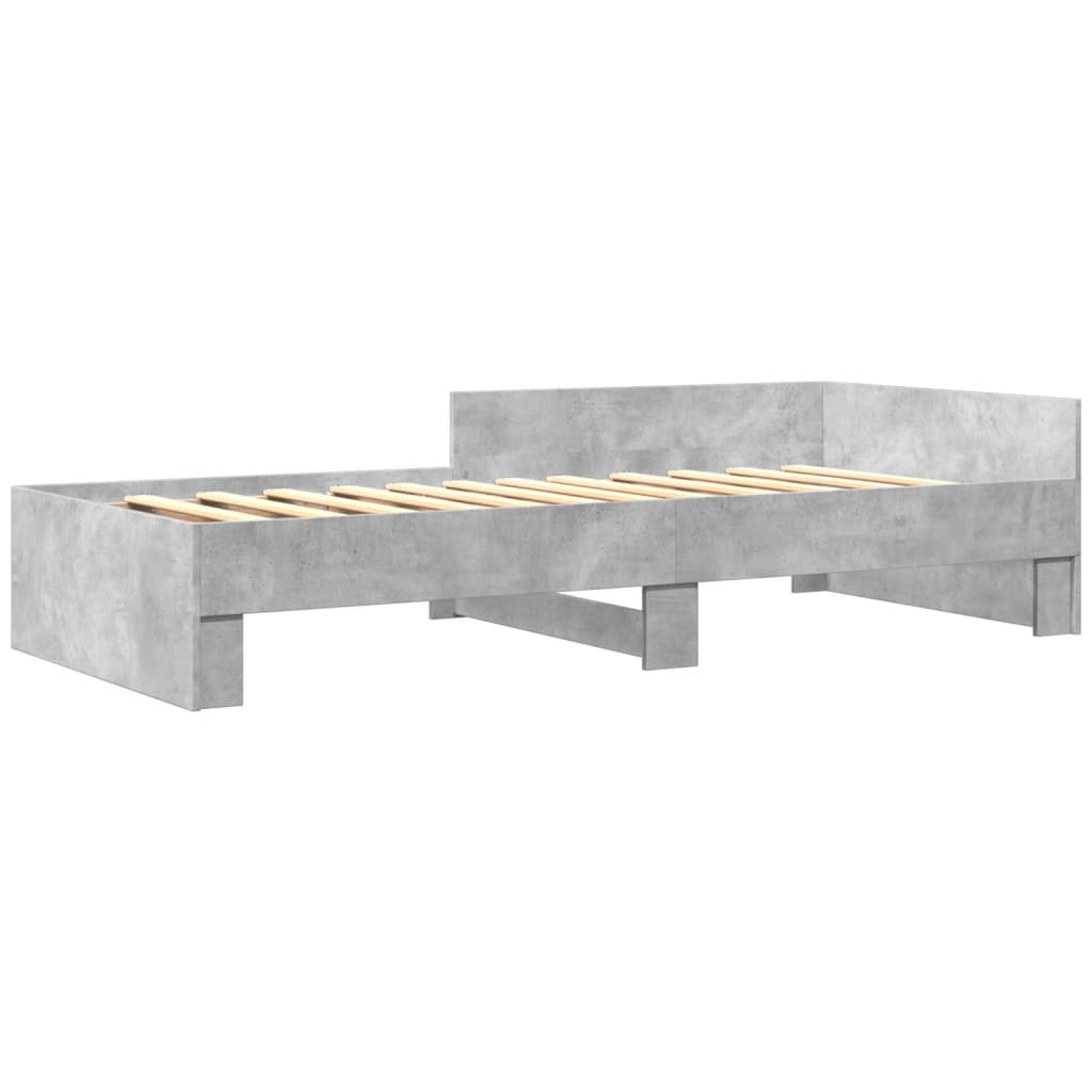 Bed frame concrete grey 75x190 cm wood material