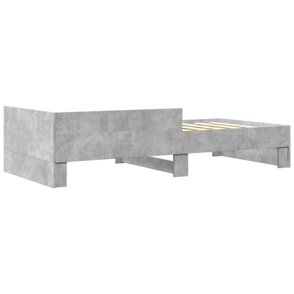 Bed frame concrete grey 75x190 cm wood material