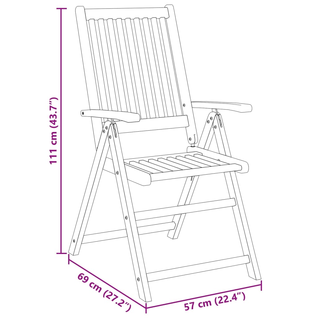 5-tlg. Garten-Essgruppe 85x85x74 cm Massivholz Akazie